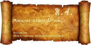 Mancsu Almiréna névjegykártya